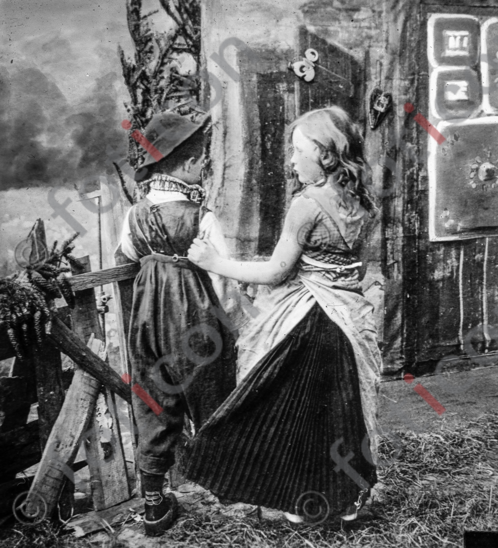 Hänsel und Gretel | Hansel and Gretel - Foto foticon-simon-166-014-sw.jpg | foticon.de - Bilddatenbank für Motive aus Geschichte und Kultur